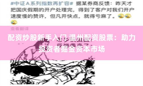 配资炒股新手入门 温州配资股票：助力投资者掘金资本市场